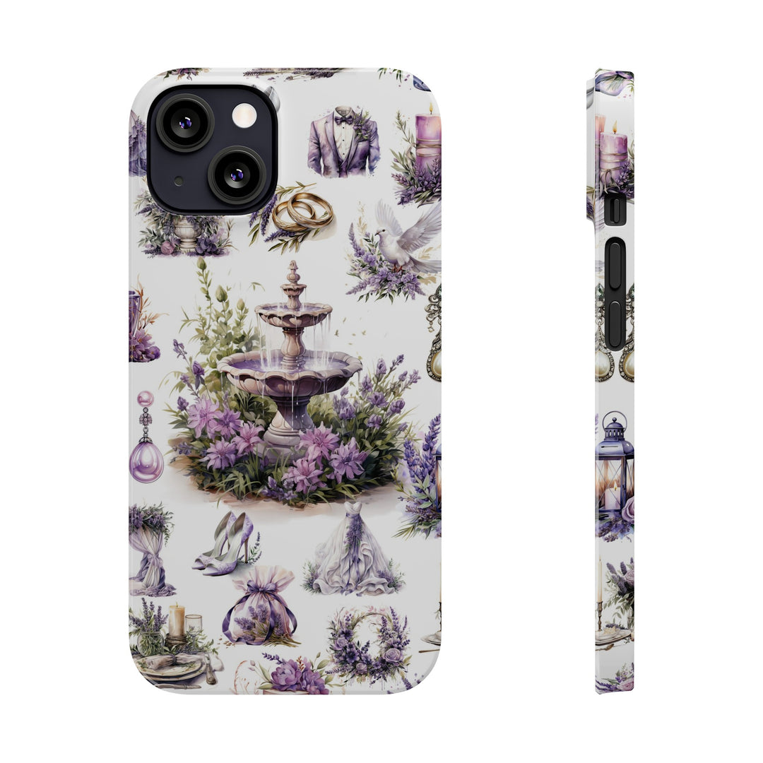 Slim Cute Phone Cases for Iphone | iPhone 15 Case | iPhone 15 Pro Max Case, Iphone 14, Iphone 14 Pro Max, Iphone 13, Lavender Wedding Theme - Studio40ParkLane