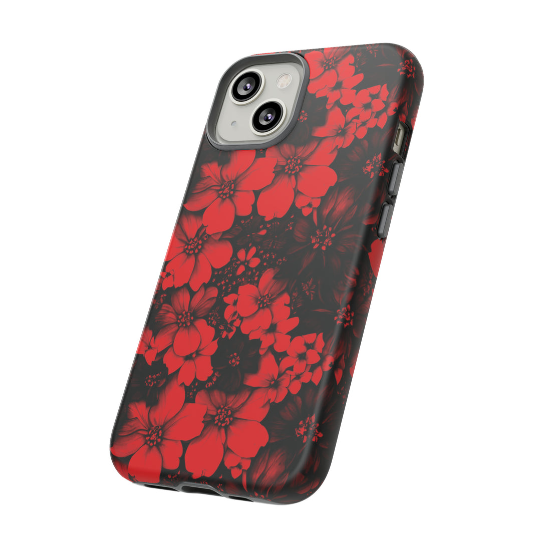 Cute IPhone Case | Red Black Flowers, iPhone 15 Case | iPhone 15 Pro Case, Iphone 14 Case, Iphone 14 Pro Max Case, Protective Iphone Case - Studio40ParkLane