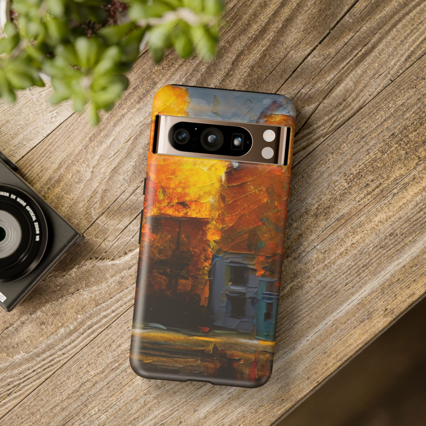 Impact Resistant, Fall Leaves Oil Painting, Cute Phone Cases for Samsung S24, S23, S22, S21, IPhone 15 pro Iphone 14 pro Iphone 13 IPhone 12 Iphone 11