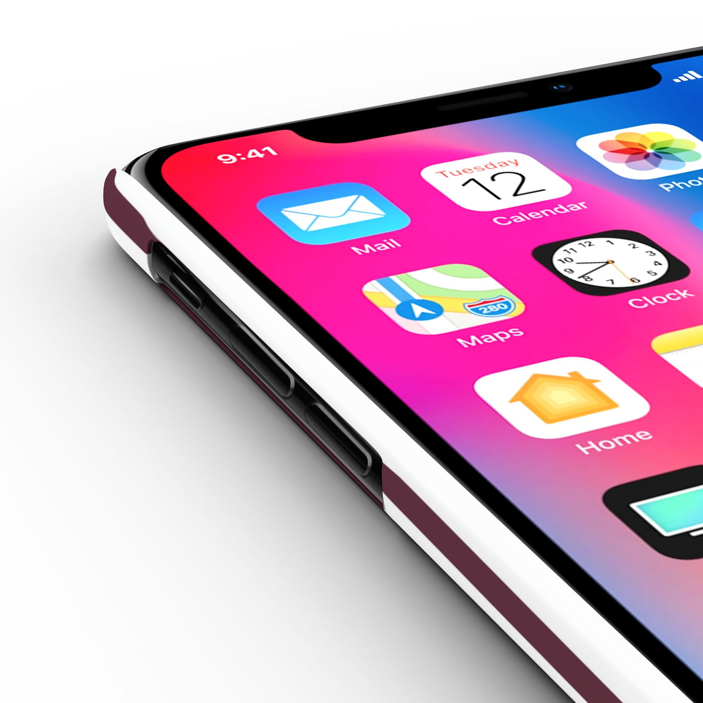 Slim Burgundy Wine Striped Cute Phone Case for Iphone 16 - | iPhone 15 Pro Max Case | iPhone 14 Case Iphone 13 12 11 10 9 8 7 Gift for Her - Studio40ParkLane