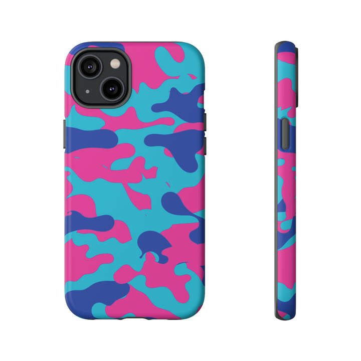 Cute IPhone Case | Blue Pink Camouflage, iPhone 15 Case | iPhone 15 Pro Case, Iphone 14 Case, Iphone 14 Pro Max Case, Protective Iphone Case - Studio40ParkLane