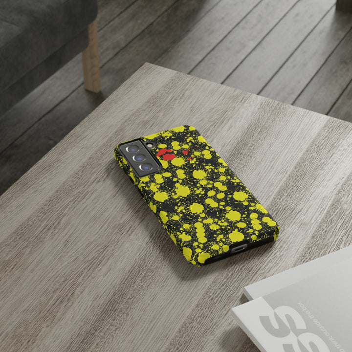 Cute Samsung Phone Case | Aesthetic Samsung Phone Case | Paint Splash Yellow Black | Galaxy S23, S22, S21, S20 | Luxury Double Layer | Cool - Studio40ParkLane