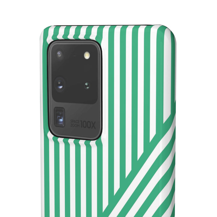 Aesthetic Emerald Stripes Cute Phone Case Sleek Snap - For iPhone 17 Pro Max iPhone 16 Pro iPhone 15 Iphone 14 Plus 13 Pro 12 11 10 Gift