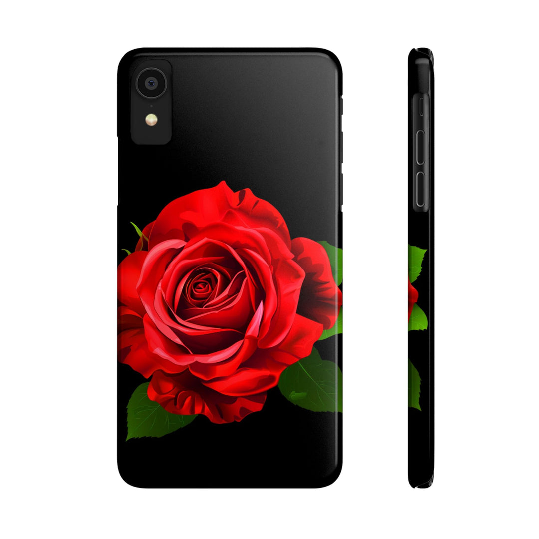 Slim Red Rose Flowers Gift for Her Cute Phone Cases for Iphone 16 Pro Max | iPhone 15 Case | iPhone 15 Pro Max Case, Iphone 14, Iphone 14 Pro Max, Iphone 13 12 11 8 7 - Studio40ParkLane