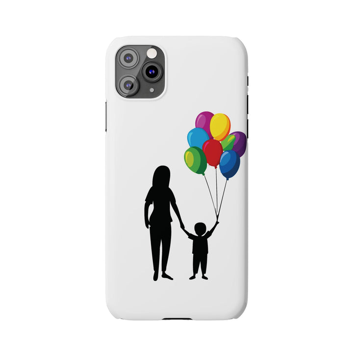 Slim Mother Child Balloons Gift for Her Cute Phone Cases for Iphone 16 Pro Max | iPhone 15 Case | iPhone 15 Pro Max Case, Iphone 14, 13, 12, 11, 10, 8, 7 - Studio40ParkLane