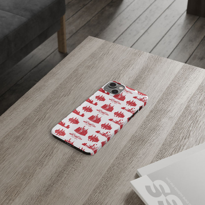Slim New York Skyline Red Collage Coquette Gift for Her Cute Phone Cases for Iphone 16 Pro Max | iPhone 15 Case | iPhone 15 Pro Max Case, Iphone 14, Iphone 14 Pro Max, Iphone 13 12 11 8 7 - Studio40ParkLane