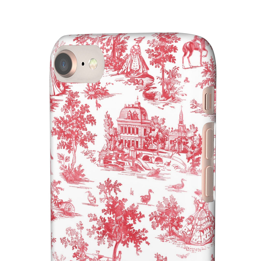 Snap French Toile Personalized Initial Custom Gift for Her Cute Phone Cases for Samsung S24, S23, S22, S21, S20, Plus and Ultra and Iphone, 16, 15, 14, 13, 12, 11. 10 - Studio40ParkLane