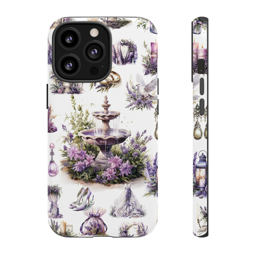Impact Resistant, Lavender Wedding, Cute Phone Cases for Samsung S24, S23, S22, S21, IPhone 15 pro Iphone 14 pro Iphone 13 IPhone 12 Iphone 11 - Studio40ParkLane