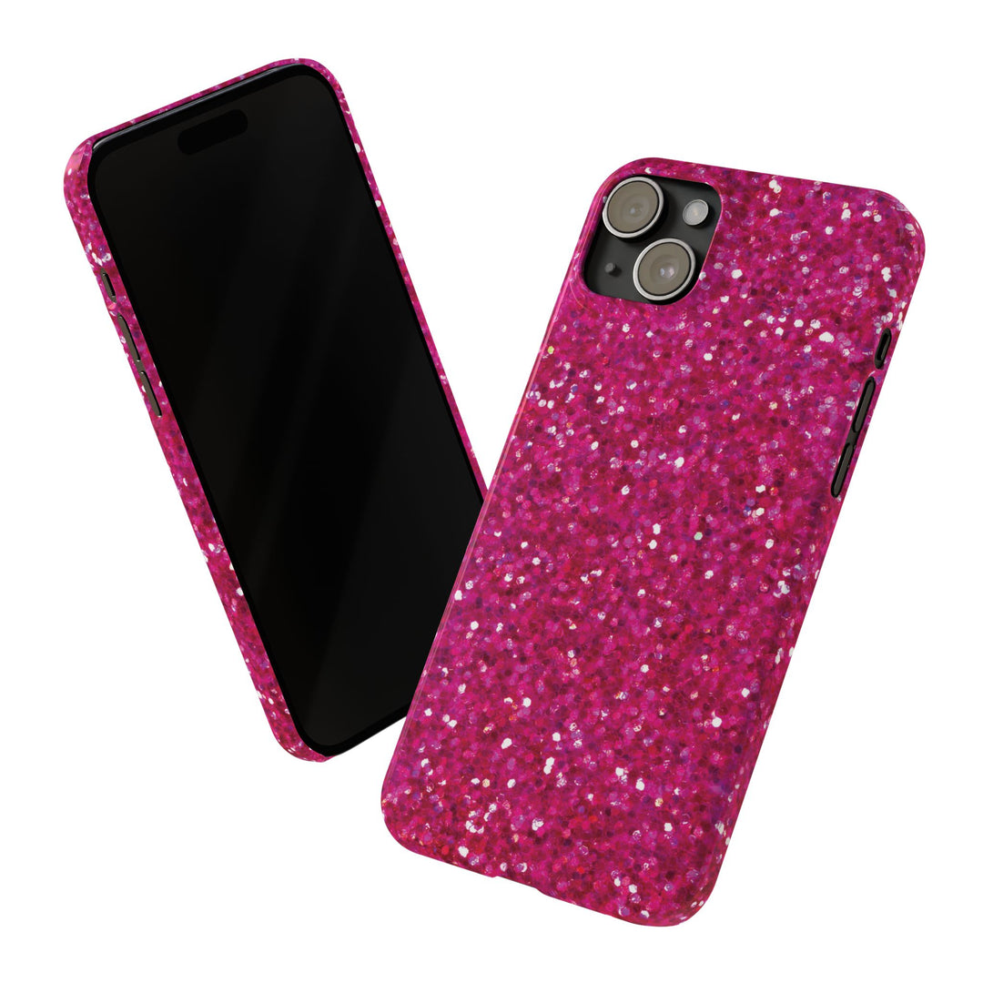 Slim Muted Pink Faux Play on Glitter Effect Cute Phone Cases for Iphone 16 Pro Max | iPhone 15 Case | iPhone 15 Pro Max Case, Iphone 14, Iphone 14 Pro Max, Iphone 13 12 11 8 7 - Studio40ParkLane