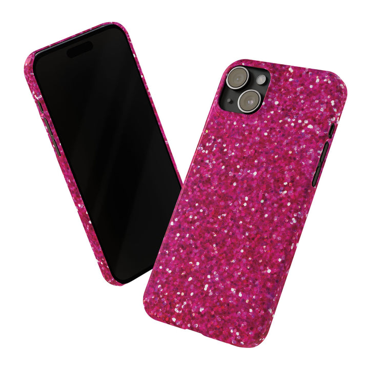 Slim Muted Pink Faux Play on Glitter Effect Cute Phone Cases for Iphone 16 Pro Max | iPhone 15 Case | iPhone 15 Pro Max Case, Iphone 14, Iphone 14 Pro Max, Iphone 13 12 11 8 7 - Studio40ParkLane