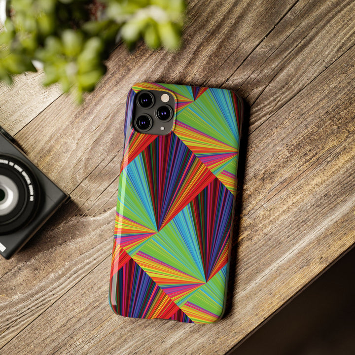 Slim Triangle Kaleidoscope Colors Gift for Her Cute Phone Cases for Iphone 16 Case | iPhone 15 Case | iPhone 15 Pro Max Case, Iphone 14, Iphone 14 Pro Max, Iphone 13, 12, 11, 10, 8,7 - Studio40ParkLane