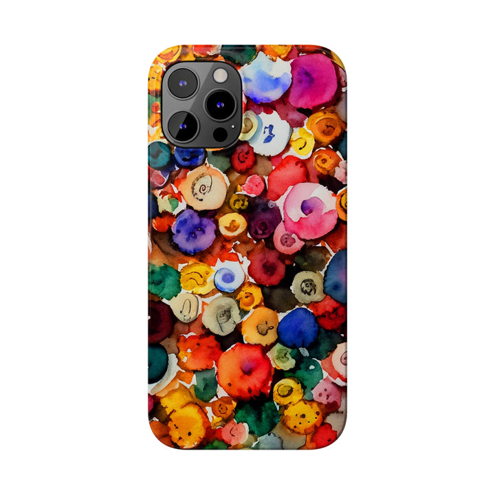 Slim Cute Phone Cases for Iphone | iPhone 15 Case | iPhone 15 Pro Max Case, Iphone 14, Iphone 14 Pro Max, Iphone 13, Colorful Buttons Abstract - Studio40ParkLane