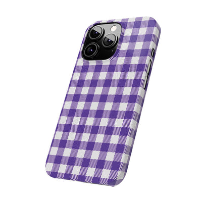 Slim Purple Gingham Gift for Her Cute Phone Cases for Iphone 16 Pro Max | iPhone 15 Case | iPhone 15 Pro Max Case, Iphone 14, 13, 12, 11, 10, 8, 7