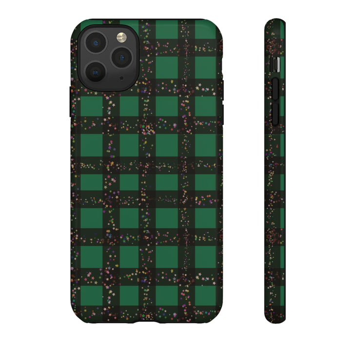 Cute IPhone Case | iPhone 15 Case | iPhone 15 Pro Max Case, Iphone 14 Case, Iphone 14 Pro Max Case IPhone Case for Art Lovers, Green Festive Plaid - Studio40ParkLane