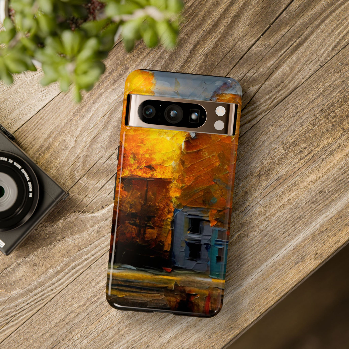 Impact Resistant, Fall Leaves Oil Painting, Cute Phone Cases for Samsung S24, S23, S22, S21, IPhone 15 pro Iphone 14 pro Iphone 13 IPhone 12 Iphone 11