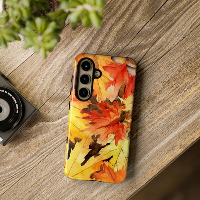 Impact Resistant, Fall Leaves, Cute Phone Cases for Samsung S24, S23, S22, S21, IPhone 15 pro Iphone 14 pro Iphone 13 IPhone 12 Iphone 11