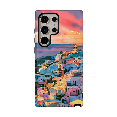 Impact Resistant, Greek Sunset, Cute Phone Cases for Samsung S24, S23, S22, S21, IPhone 15 pro Iphone 14 pro Iphone 13 IPhone 12 Iphone 11