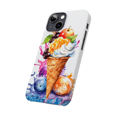 Slim Summer Ice Cream Cone Slim Cute Phone Cases for Iphone  | iPhone 15 Case | iPhone 15 Pro Max Case, Iphone 14, Iphone 14 Pro Max, Iphone 13