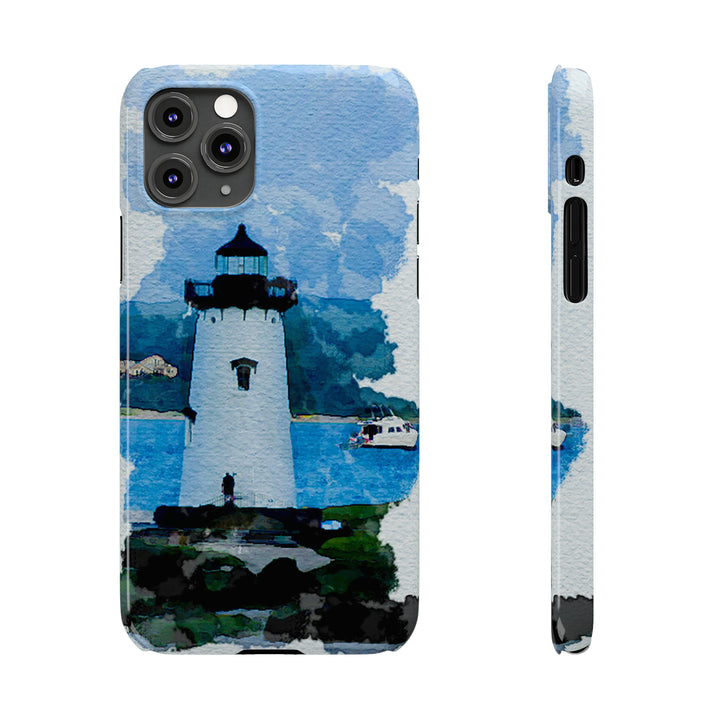 Slim Cute Phone Cases for Iphone - | iPhone 15 Case | iPhone 15 Pro Max Case, Iphone 14 Case, Iphone 14 Pro Max, Iphone 13, Beach Lighthouse Blue - Studio40ParkLane
