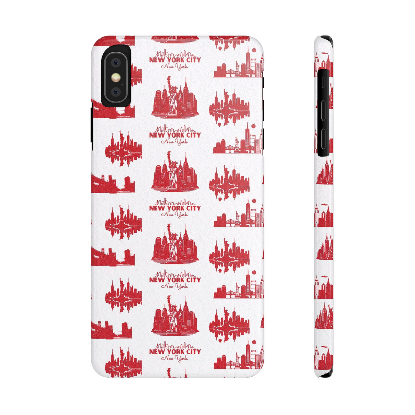 Slim New York Skyline Red Collage Coquette Gift for Her Cute Phone Cases for Iphone 16 Pro Max | iPhone 15 Case | iPhone 15 Pro Max Case, Iphone 14, Iphone 14 Pro Max, Iphone 13 12 11 8 7