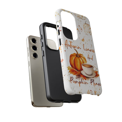 Impact Resistant, Fall Leaves Pumpkin Pie, Cute Phone Cases for Samsung S24, S23, S22, S21, IPhone 15 pro Iphone 14 pro Iphone 13 IPhone 12 Iphone 11