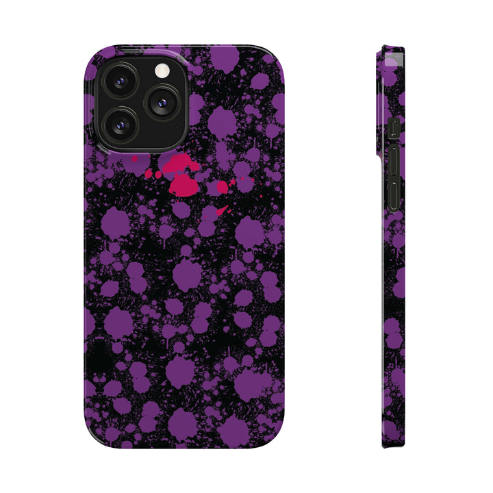 Slim Cute Phone Cases for Iphone - | iPhone 15 Case | iPhone 15 Pro Max Case, Iphone 14 Case, Iphone 14 Pro Max, Iphone 13, Purple Pink Paint Blots Splash - Studio40ParkLane