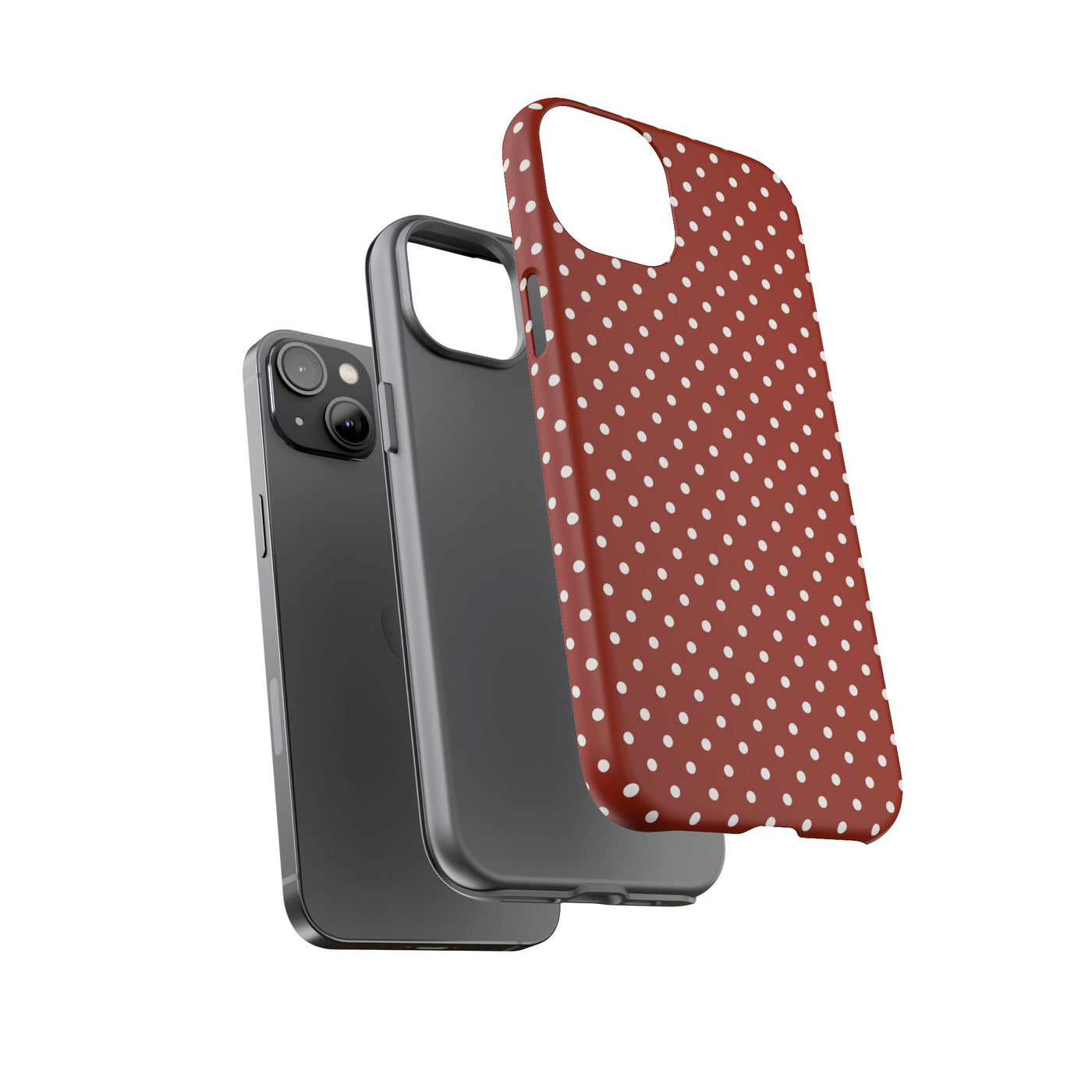 Aesthetic Tough Clay Red Polka Dots Premium Phone Case - For iPhone 17 Pro Max iPhone 16 Pro iPhone 15 Iphone 14 Plus 13 Pro 12 11 10 XR XS - Studio40ParkLane