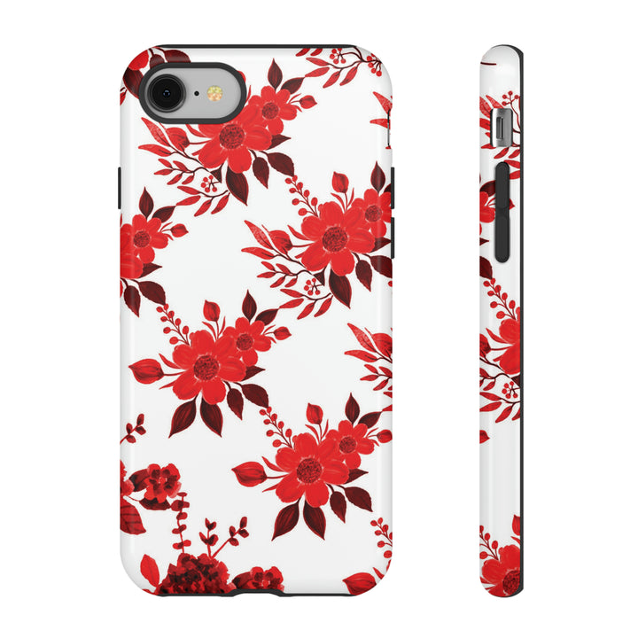 Cute IPhone Case | Red White Flowers, iPhone 15 Case | iPhone 15 Pro Case, Iphone 14 Case, Iphone 14 Pro Max Case, Protective Iphone Case - Studio40ParkLane
