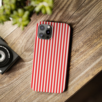 Slim Full Red Striped Cute Phone Case for Iphone 16 - | iPhone 15 Pro Max Case | iPhone 14 Case Iphone 13 12 11 10 9 8 7 XS X Gift for Her - Studio40ParkLane