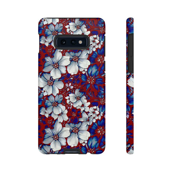 Cute Samsung Phone Case | Aesthetic Samsung Phone Case | Galaxy S23, S22, S21, S20 | Red Blue Flowers, Protective Phone Case - Studio40ParkLane
