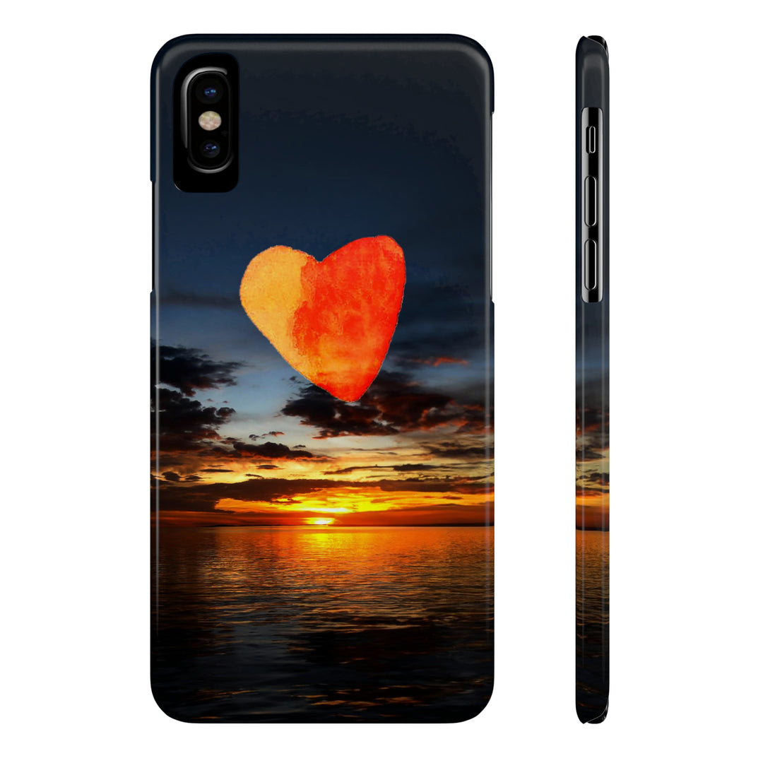 Slim Cute Phone Cases for Iphone - | iPhone 15 Case | iPhone 15 Pro Max Case, Iphone 14 Case, Iphone 14 Pro Max, Iphone 13, Rising Heart Sunset - Studio40ParkLane
