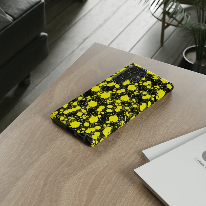 Cute Samsung Phone Case | Aesthetic Samsung Phone Case | Paint Splash Yellow Black | Galaxy S23, S22, S21, S20 | Luxury Double Layer | Cool - Studio40ParkLane