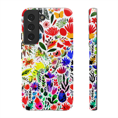 Impact Resistant, Colored Flowers, Cute Phone Cases for Samsung S24, S23, S22, S21, IPhone 15 pro Iphone 14 pro Iphone 13 IPhone 12 Iphone 11