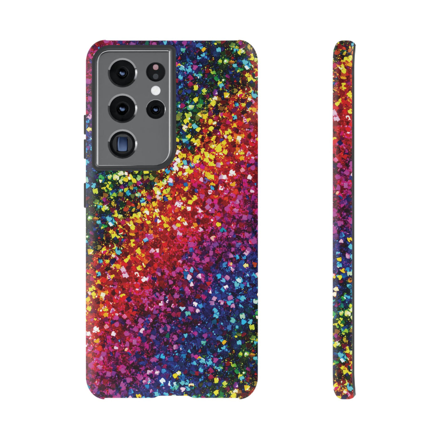 Faux Chic Play on Glitter Effect Cute Phone Case, for IPhone 16 pro Max | Iphone 15, Iphone 14, IPhone 13 Case, 11 8 7, Samsung Galaxy S24, S23, S22, S21, 2 Layer Protection