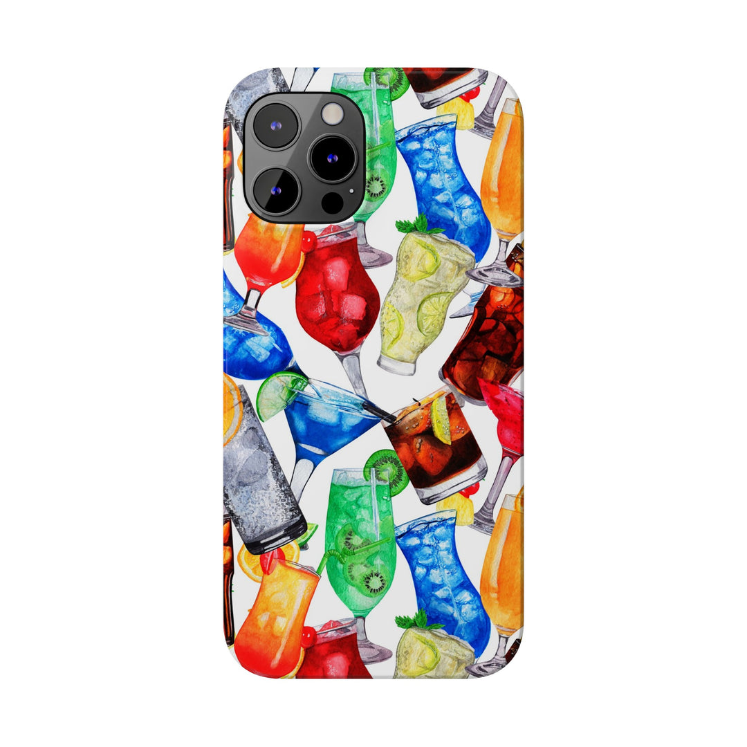 Slim Cute Phone Cases for Iphone - | iPhone 15 Case | iPhone 15 Pro Max Case, Iphone 14 Case, Iphone 14 Pro Max, Iphone 13, Summer Fruit Cocktail - Studio40ParkLane