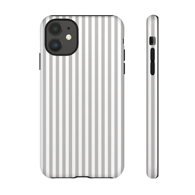 Tough Premium Ash Grey Stripes Phone Case Gift for Her - For Apple iPhone 16 Pro Max 16e iPhone 15 Pro iPhone Iphone 14 Plus 13 Pro 12 SE XR - Studio40ParkLane
