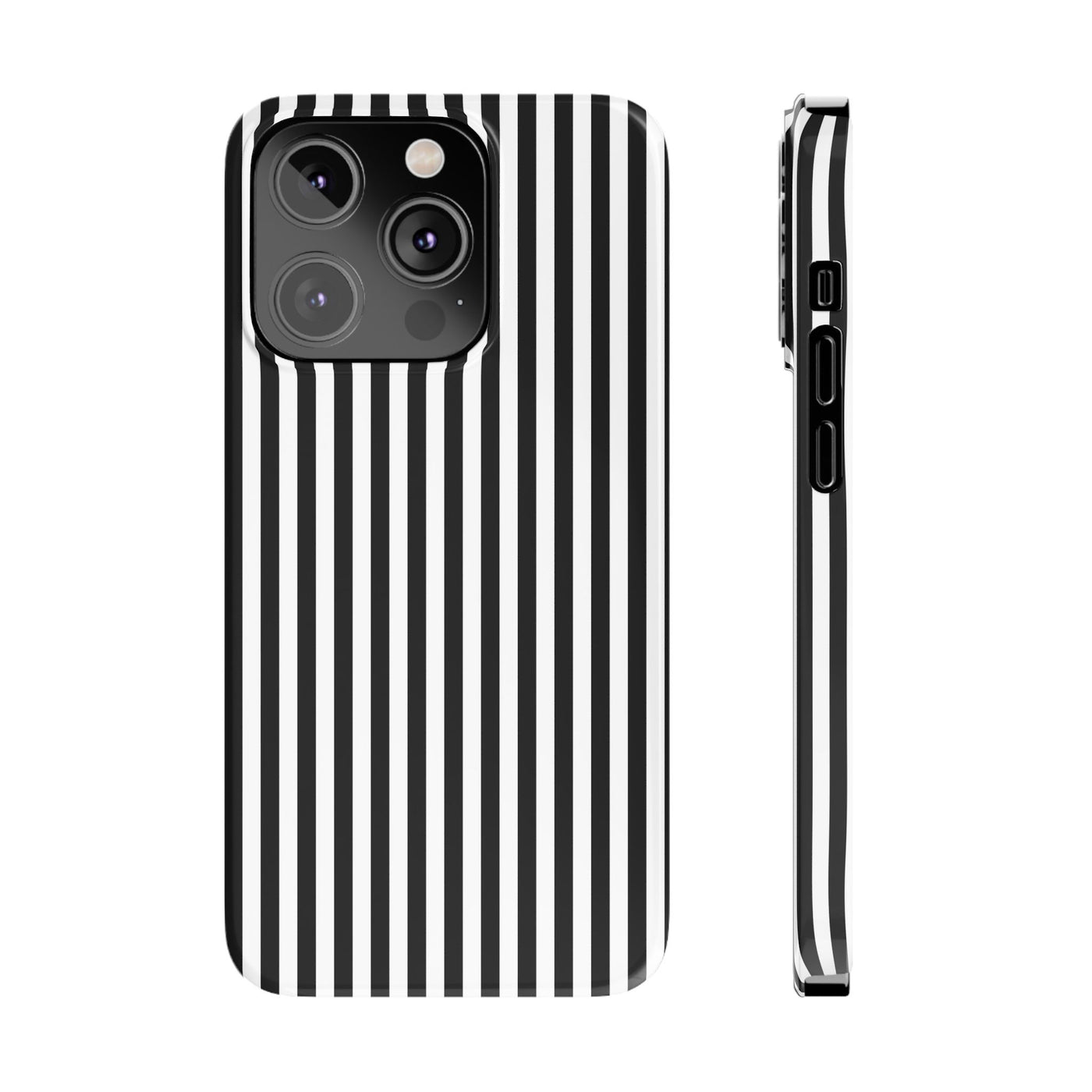 Slim Black White Striped Cute Phone Case for Iphone 16 - | iPhone 15 Pro Max Case | iPhone 14 Case Iphone 13 12 11 10 9 8 7 Gift for Her - Studio40ParkLane