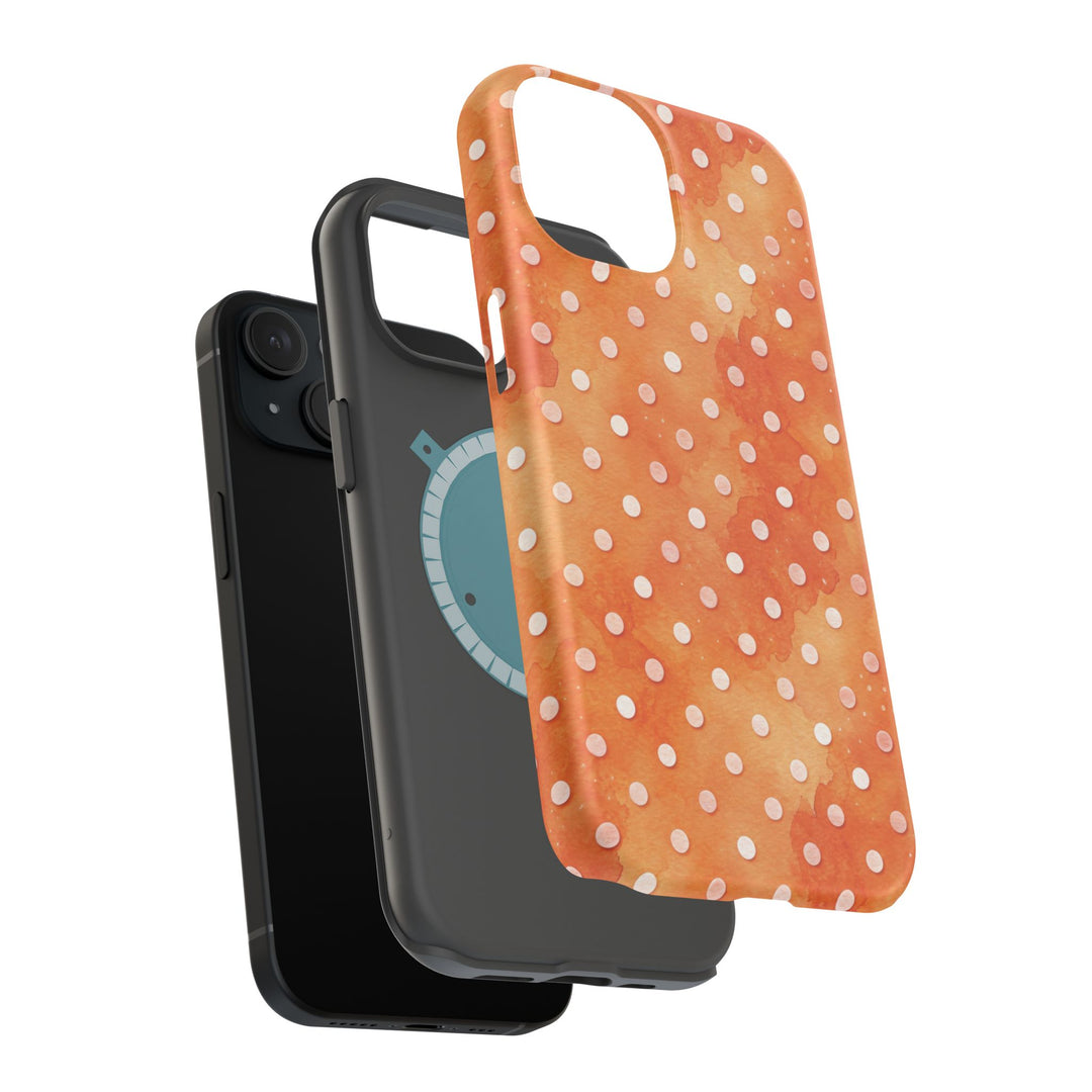 Aesthetic Tough Magsafe Orange Polka Dots Phone Case - For iPhone 17 Pro Max iPhone 16 Pro iPhone 15 Iphone 14 Plus 13 Pro 12 11 10 XR - Studio40ParkLane