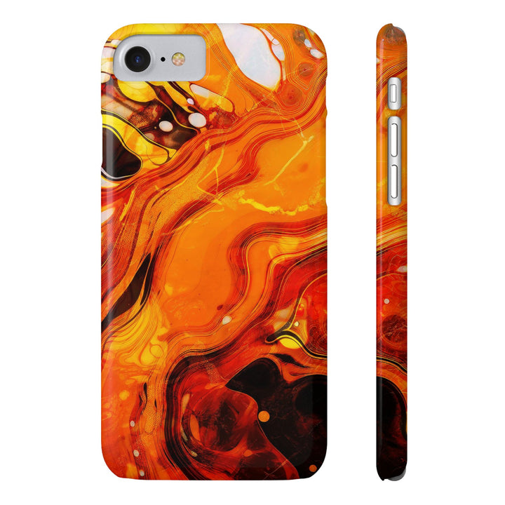 Slim Cute Phone Cases for Iphone - | iPhone 15 Case | iPhone 15 Pro Max Case, Iphone 14 Case, Iphone 14 Pro Max, Iphone 13, Marble Orange Yellow - Studio40ParkLane
