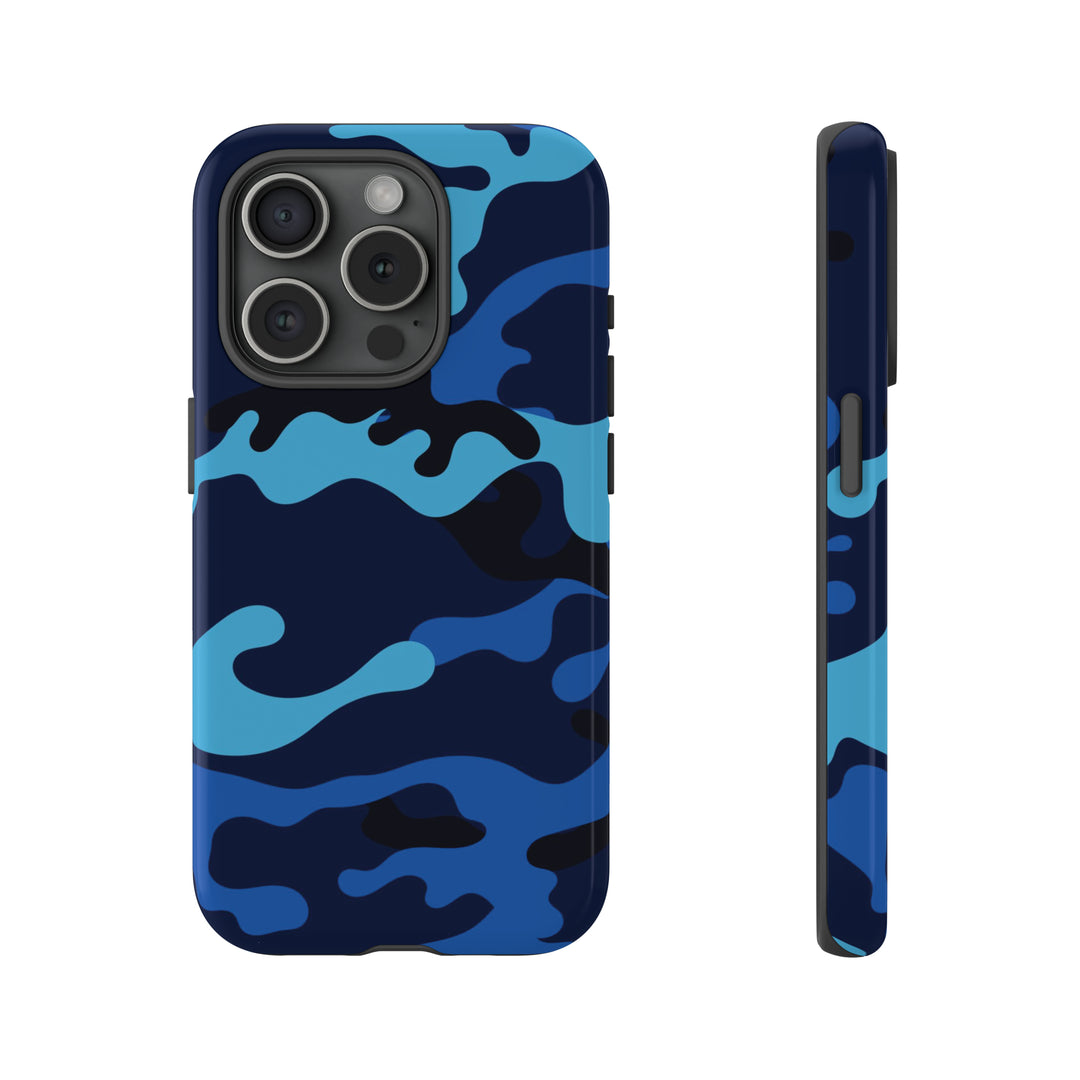 Cool Phone Case | Blue Camouflage, For iPhone 15 Case | iPhone 15 Pro Case, Iphone 14 Case, Iphone 14 Pro Max Case, Protective Iphone Case - Studio40ParkLane