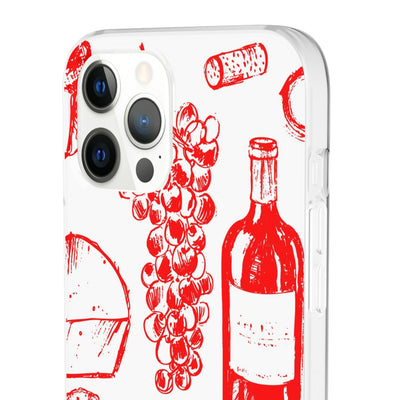 Cute Flexi Phone Cases, French Food Wine Red, Compatible with Samsung Galaxy S23, Samsung S22, Samsung S21, Samsung S20, Galaxy S20 Ultra