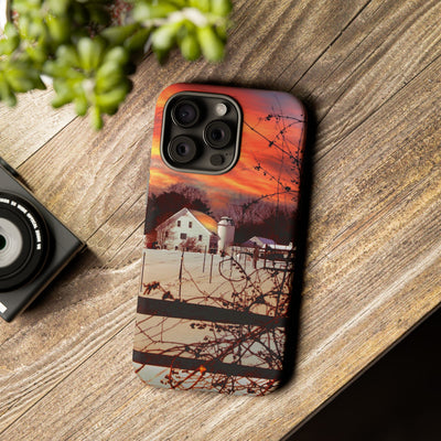 Impact Resistant, Winter Sunset Cute Phone Cases for Samsung S24, S23, S22, S21, IPhone 15 pro Iphone 14 pro Iphone 13 IPhone 12 Iphone 11