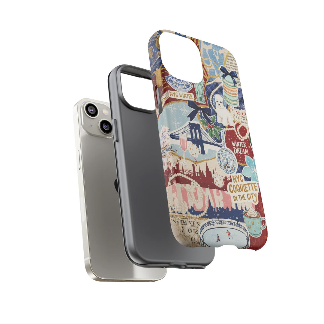 New York Winter Coquette Collage Tough Premium Phone Case - For iPhone 17 Pro Max iPhone 16 Pro iPhone 15 Iphone 14 Plus 13 Pro 12 11 10 XR