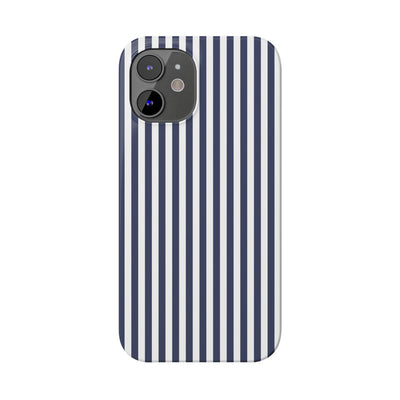 Slim Navy Blue Striped Cute Phone Case for Iphone 16 - | iPhone 15 Pro Max Case | iPhone 14 Case Iphone 13 12 11 10 9 8 7 XS X Gift for Her - Studio40ParkLane