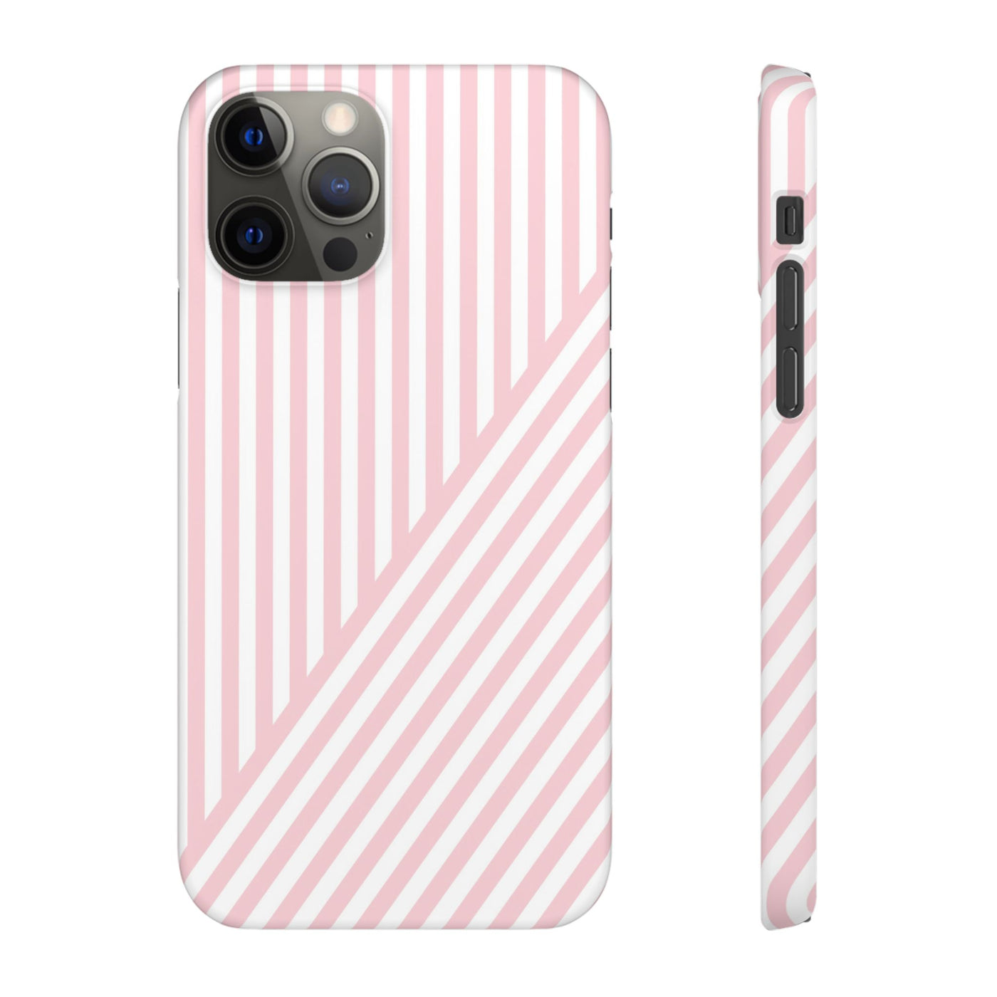 Aesthetic Sweet Pink Stripes Cute Phone Case Sleek Snap - For iPhone 17 Pro Max iPhone 16 Pro iPhone 15 Iphone 14 Plus 13 Pro 12 11 10 Gift