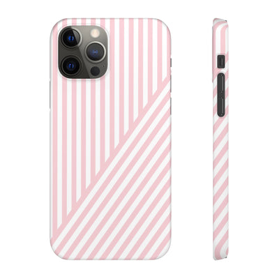 Aesthetic Sweet Pink Stripes Cute Phone Case Sleek Snap - For iPhone 17 Pro Max iPhone 16 Pro iPhone 15 Iphone 14 Plus 13 Pro 12 11 10 Gift