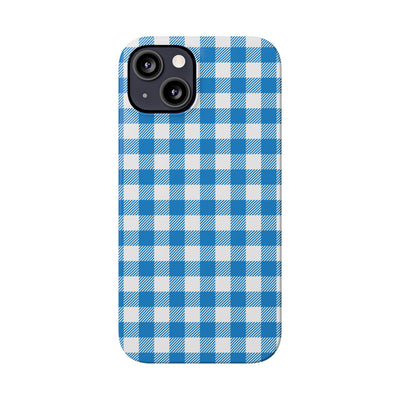 Slim Blue Gingham Gift for Her Cute Phone Cases for Iphone 16 Pro Max | iPhone 15 Case | iPhone 15 Pro Max Case, Iphone 14, 13, 12, 11, 10, 8, 7