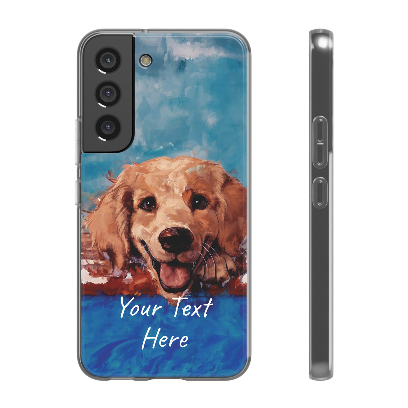 Personalized Cute Flexi Samsung Phone Cases, Golden Retriever Dog Galaxy S23 Phone Case, Samsung S22 Case, Samsung S21 Case, S20 Plus