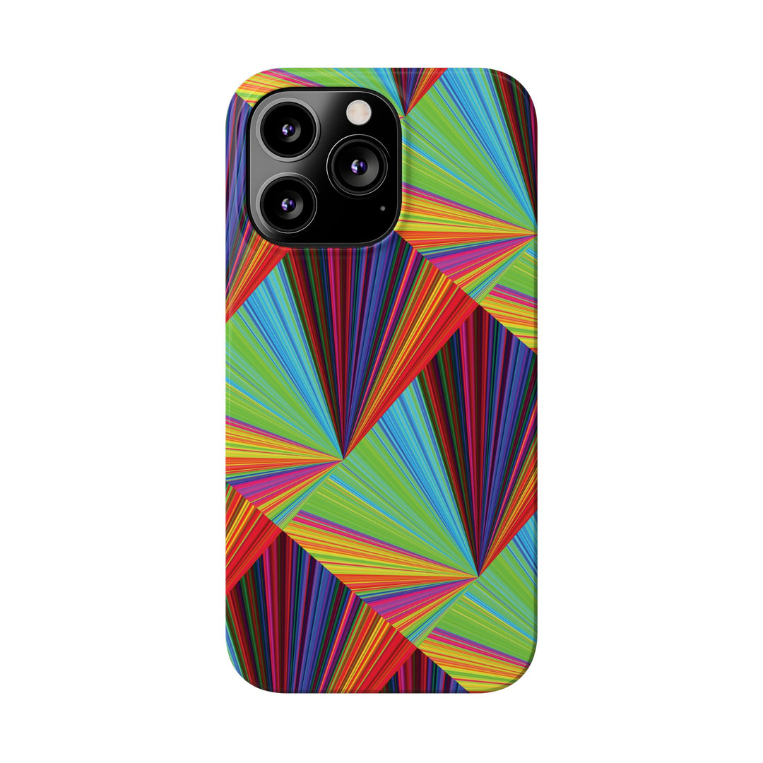 Slim Triangle Kaleidoscope Colors Gift for Her Cute Phone Cases for Iphone 16 Case | iPhone 15 Case | iPhone 15 Pro Max Case, Iphone 14, Iphone 14 Pro Max, Iphone 13, 12, 11, 10, 8,7 - Studio40ParkLane