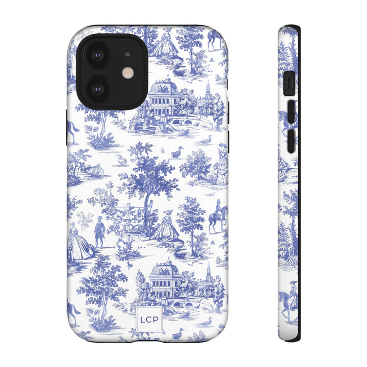 Personalized Custom French Toile Tough Cute Phone Case For Apple iPhone 18, 17, 16, 15 14, Pro Max, Samsung Galaxy S26, S25, S24 Plus Ultra